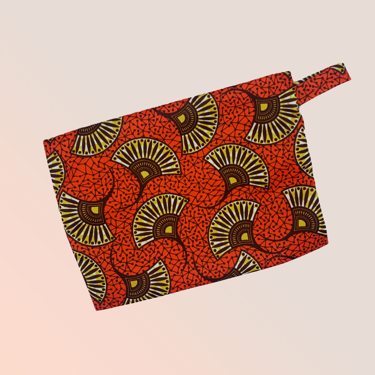 Pochette imperméable de transport design orange exotic à tirette pour ranger tes serviettes hygiéniques, cups ou culottes menstruelles - Pussyfy