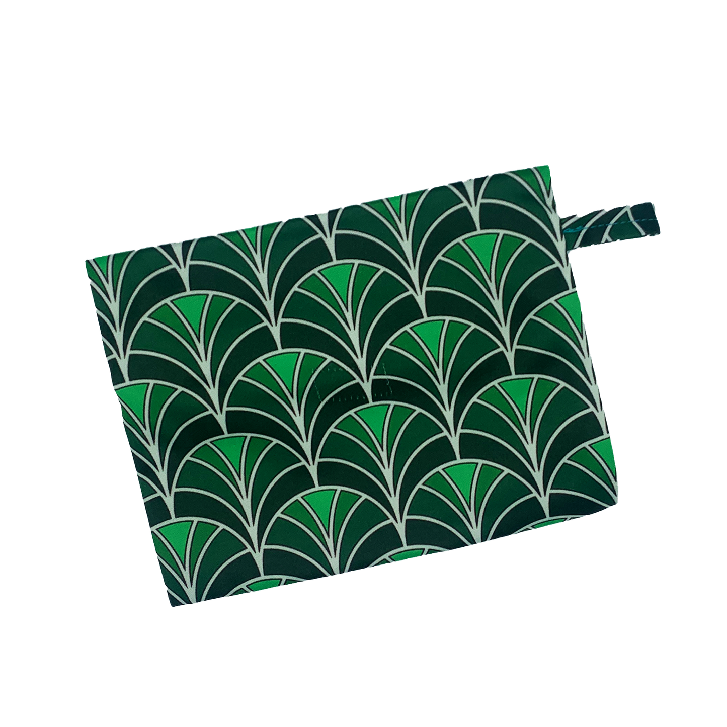 Pochette imperméable de transport design vert à tirette pour ranger tes serviettes hygiéniques, cups ou culottes menstruelles - Pussyfy